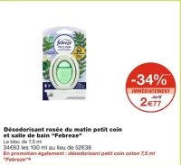 Monoprix Désodorisant rosée du matin petit coin et salle de bain Offres et Promotions