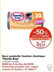 Monoprix Sacs poubelle fixation élastique Offres et Promotions