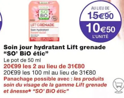 Monoprix Soin jour hydratant Lift grenade Offres et Promotions