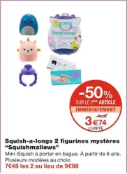 Monoprix Squish-a-longs 2 figurines mystères Offres et Promotions