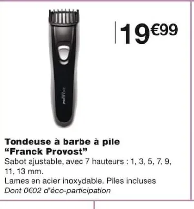 Monoprix Tondeuse à barbe à pile Offres et Promotions