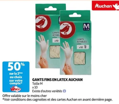 Auchan Hypermarché Gants Fins En Latex Auchan Offres et Promotions