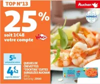 Auchan Hypermarché Queues De Crevettes "Cocktail" Cuites Surgelées Auchan Offres et Promotions