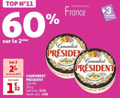 Auchan Hypermarché Camembert Président Offres et Promotions