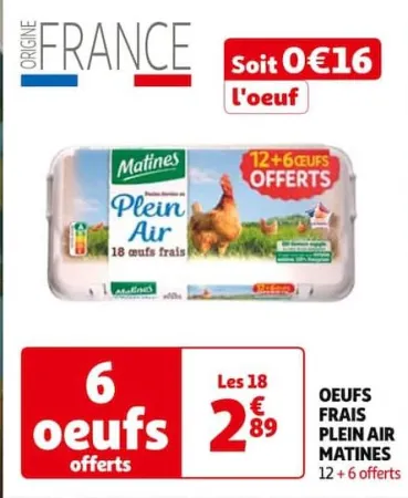 Auchan Hypermarché Oeufs Frais Plein Air Matines Offres et Promotions