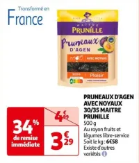 Auchan Hypermarché Pruneaux D'agen Avec Noyaux 30/35 Maitre Prunille Offres et Promotions