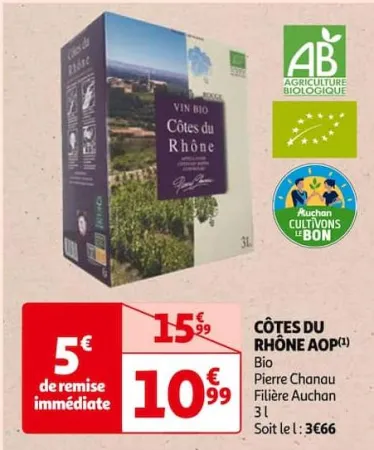 Auchan Hypermarché Côtes Du Rhône Aop Offres et Promotions