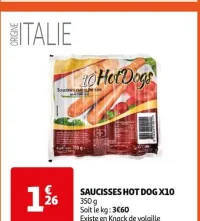 Auchan Hypermarché Saucisses Hot Dog X10 Offres et Promotions