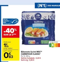 Carrefour Market Bâtonnets Surimi MSC Offres et Promotions