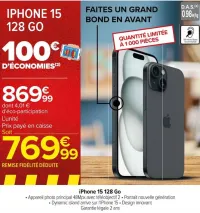 Carrefour iPhone 15 128 Go Offres et Promotions