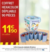 Carrefour Coffret hexacolor dépliable 90 pièces Offres et Promotions