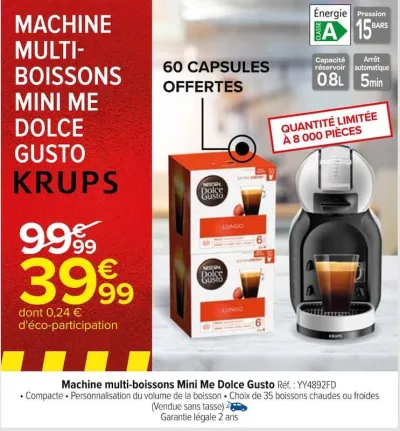 Carrefour Machine multi-boissons Mini Me Dolce Gusto Offres et Promotions