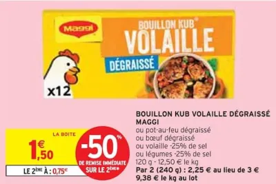 Intermarché BOUILLON KUB VOLAILLE DÉGRAISSÉ Offres et Promotions