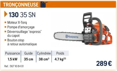 Husqvarna TRONÇONNEUSE 130 35 SN Offres et Promotions