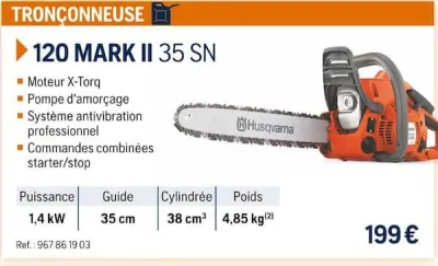 Husqvarna TRONCONNEUSE 120 MARK II 35 SN Offres et Promotions