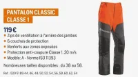 Husqvarna PANTALON CLASSIC CLASSE 1 Offres et Promotions