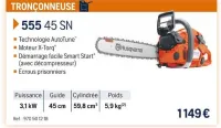 Husqvarna TRONÇONNEUSE 555 45 SN Offres et Promotions