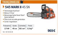 Husqvarna TRONÇONNEUSE 545 Mark II 45 SN Offres et Promotions