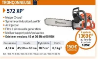 Husqvarna TRONÇONNEUSE 572 XP Offres et Promotions