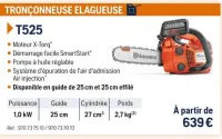 Husqvarna TRONÇONNEUSE ELAGUEUSE T525 Offres et Promotions