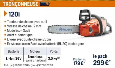 Husqvarna TRONÇONNEUSE 120i Offres et Promotions