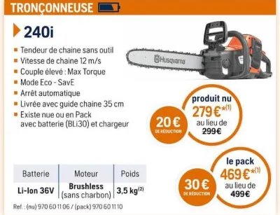 Husqvarna TRONÇONNEUSE 240i Offres et Promotions