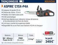 Husqvarna TRONÇONNEUSE ASPIRE C15X-P4A Offres et Promotions