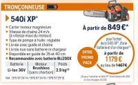 Husqvarna TRONÇONNEUSE 540i XP Offres et Promotions