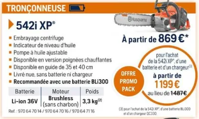 Husqvarna TRONÇONNEUSE 542i XP Offres et Promotions