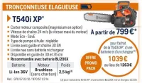 Husqvarna TRONÇONNEUSE ELAGUEUSE T540i XP Offres et Promotions