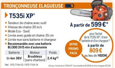 Husqvarna TRONÇONNEUSE ELAGUEUSE T535i XP Offres et Promotions