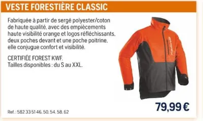 Husqvarna VESTE FORESTIÈRE CLASSIC Offres et Promotions