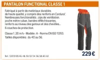 Husqvarna PANTALON FUNCTIONAL CLASSE 1 Offres et Promotions