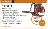 Husqvarna SOUFFLEUR 570BTS Offres et Promotions