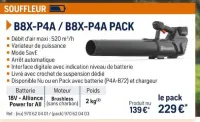 Husqvarna SOUFFLEUR B8X-P4A / B8X-P4A PACK Offres et Promotions