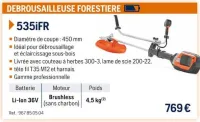 Husqvarna DEBROUSAILLEUSE FORESTIERE 535iFR Offres et Promotions