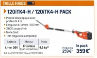 Husqvarna TAILLE HAIES 120iTK4-H / 120iTK4-H PACK Offres et Promotions