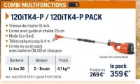 Husqvarna COMBI MULTIFONCTIONS 120iTK4-P / 120iTK4-P PACK Offres et Promotions