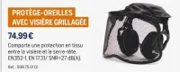 Husqvarna PROTÈGE-OREILLES AVEC VISIÈRE GRILLAGÉE Offres et Promotions