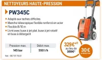 Husqvarna NETTOYEURS HAUTE-PRESSION PW345C Offres et Promotions