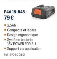 Husqvarna Batterie P4A 18-B45 Offres et Promotions