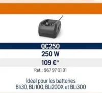 Husqvarna CHARGEURS FIXES QC250 Offres et Promotions