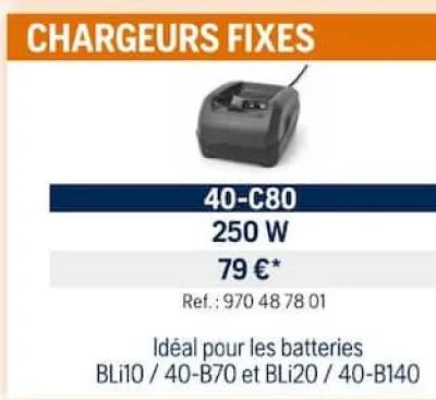 Husqvarna CHARGEURS FIXES 40-C80 Offres et Promotions