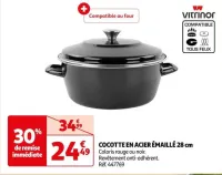 Auchan Hypermarché Cocotte En Acier Émaillé 28 Cm Offres et Promotions